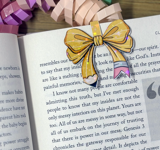 Holographic Pencil Bow Magnetic Bookmark